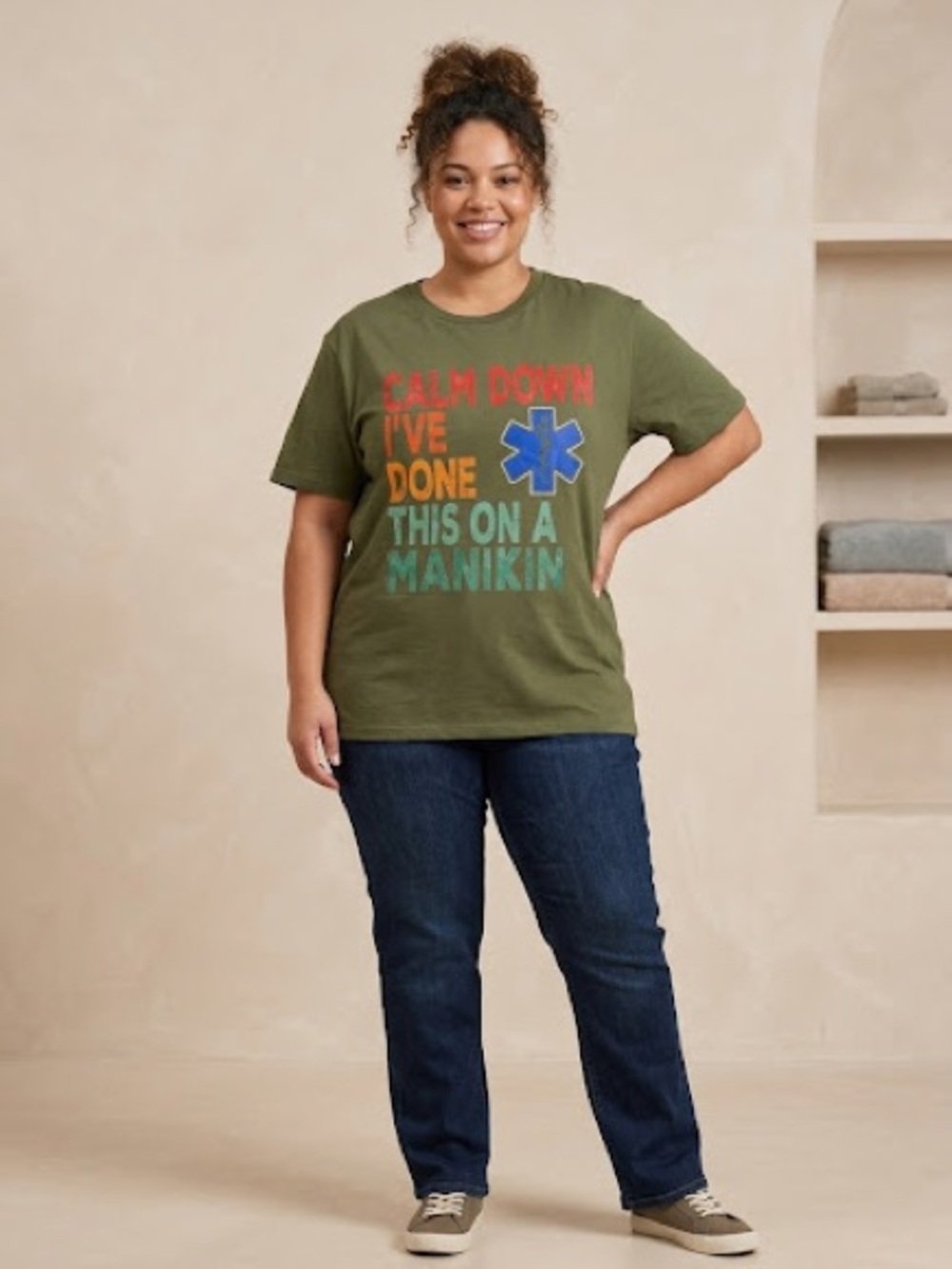 Olive Green Graphic T-Shirt - Healthcare Sarcasm Gift